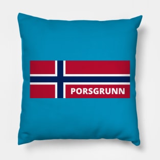Porsgrunn City in Norwegian Flag Pillow
