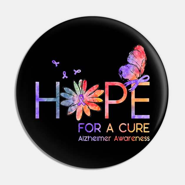 Hope For A Cure Alzheimer Awareness Flower Gift Pin by thuylinh8