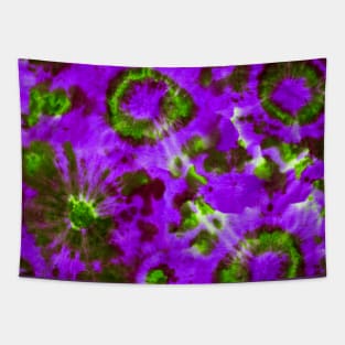 Purple and Green Psychedelic Tie-Dye Tapestry