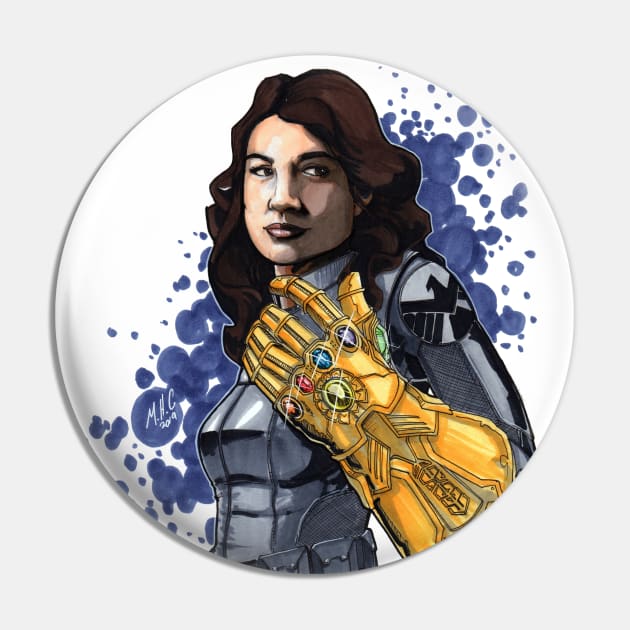 Maynos, the Mad Agent Pin by artildawn