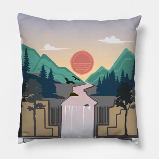 waterfall viewer Pillow