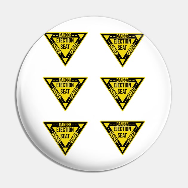Ejection Seat Danger  Triangle Military Warning Fighter Jet Aircraft Distressed Pin by Gaming champion