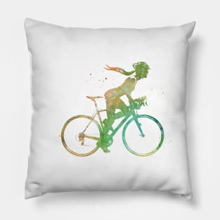 Female cyclist Pillow