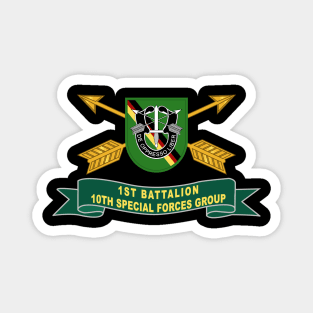 1st Battalion, 10th Special Forces Group - 2 Rows Cbo - Flash w Br - Ribbon X 300 Magnet