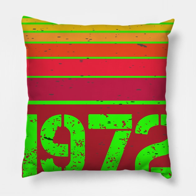 vintage years 1972 Pillow by zakchman