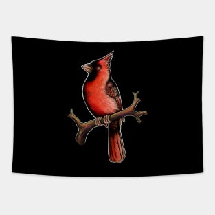 Red Cardinal bird male Tapestry