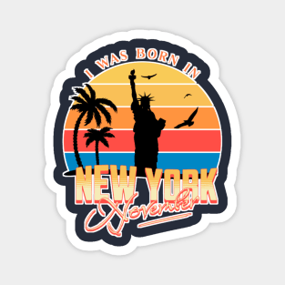 November was born in new york retro Magnet