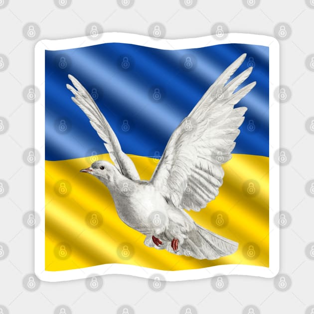 Dove of peace in Ukraine Magnet by tashashimaa