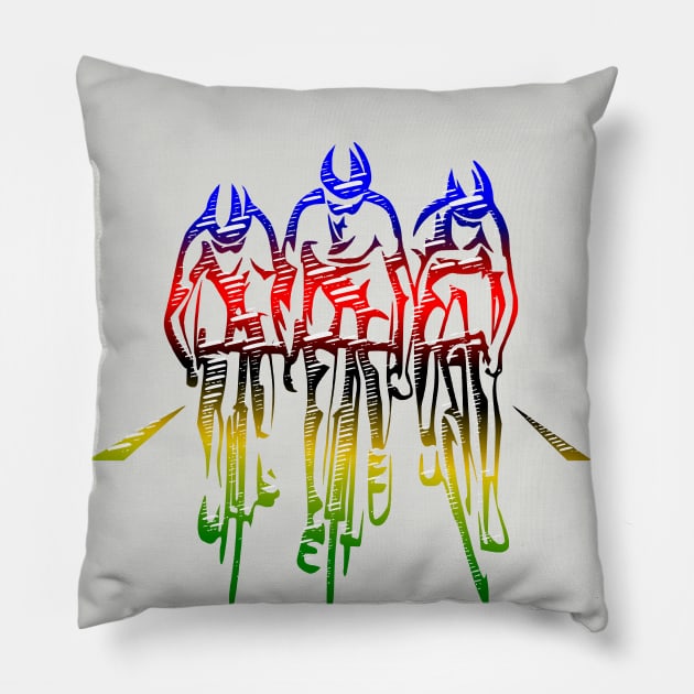 carrera de ciclismo campeón del mundo Pillow by vintagejoa