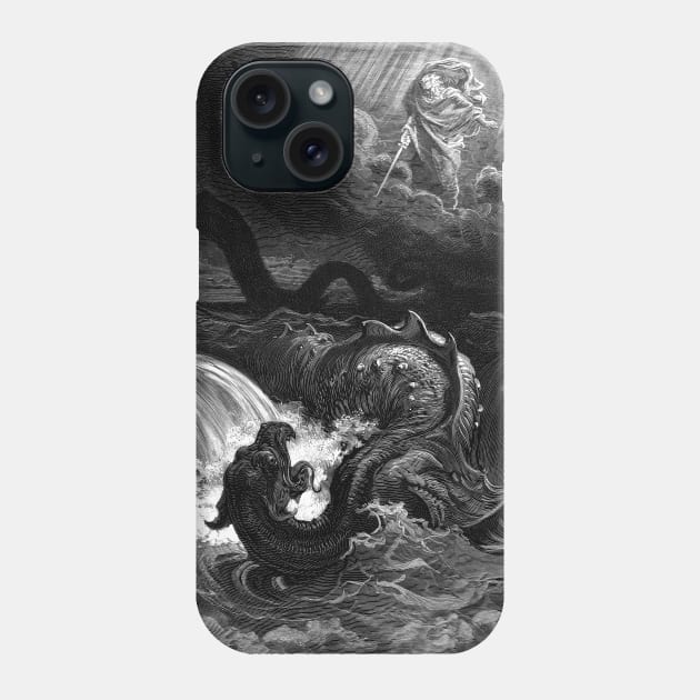 High Resolution Gustave Doré Illustration The Destruction of Leviathan Phone Case by tiokvadrat