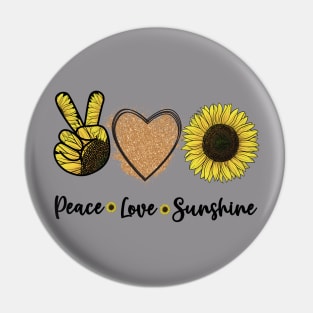 Peace Love Sunshine Sunflower Pin