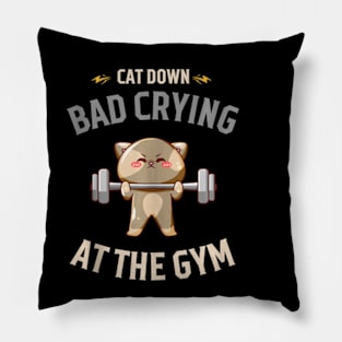 Dog Saying Down Bad Crying At The Gym Pillow