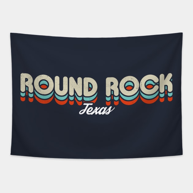 Retro Round Rock Texas Tapestry by rojakdesigns