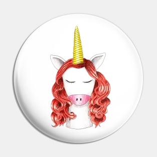 Unicorn Red Head Pin