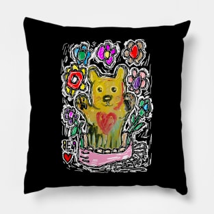 Bear Flower Pillow