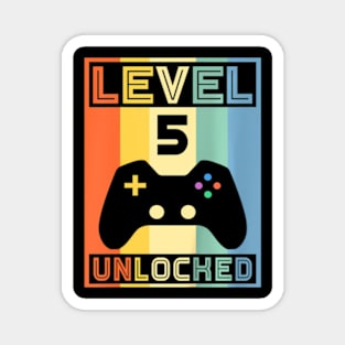 Kids Level 5  Video  5th Birthday Gaming Magnet