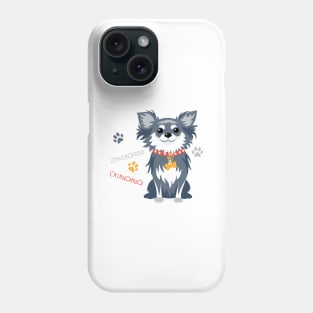 Вog black longhaired Chihuahua Phone Case