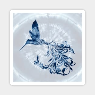 Hummingbird Tie-Dye Mandala Magnet