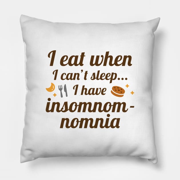 Insomnomnomia Pillow by LuckyFoxDesigns