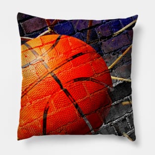 Basketball art print swoosh 104- basketball artwork Pillow