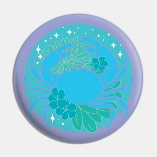 Cancer Crab (Teal) Pin