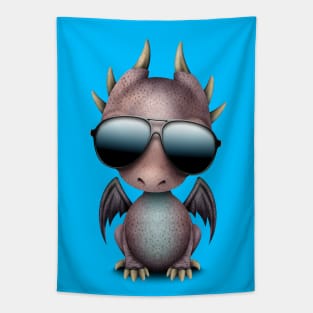 Baby Dragon Wearing Sunglasses Tapestry