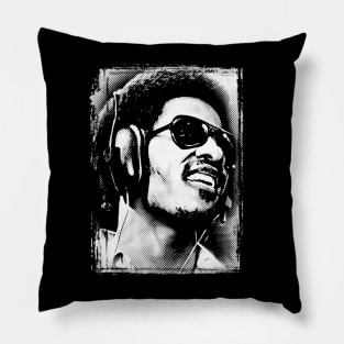 Vintage Stevie Wonder Halftone Pop Art Pillow