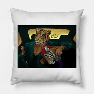 Tigers in taxi Pillow
