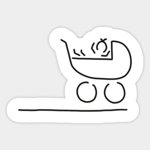 Baby In Buggy Baby Carriage Sticker Teepublic