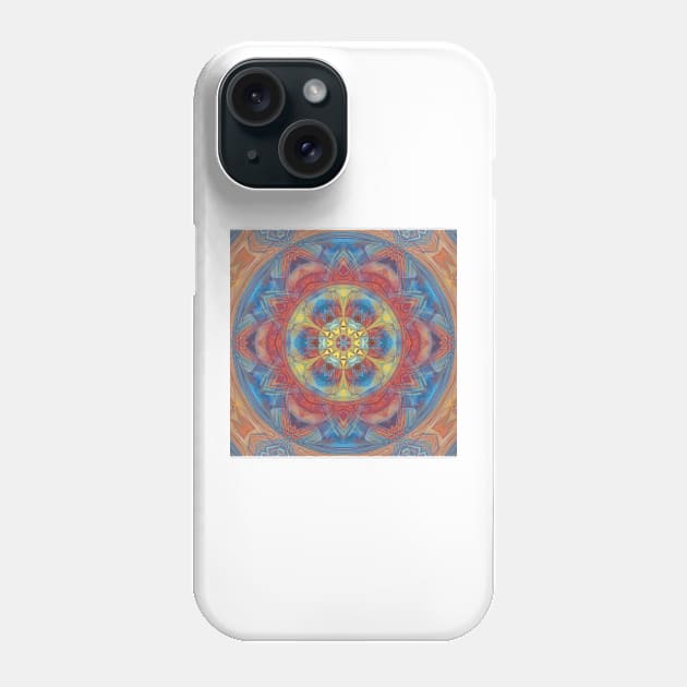 coloured hexagonal intricate kaleidoscope floral fantasy design Phone Case by mister-john