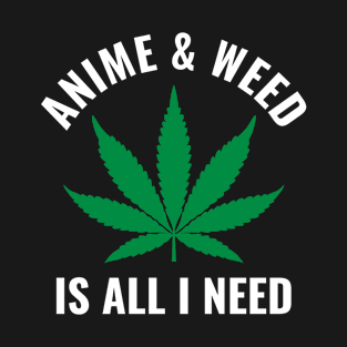 Weed Cannabis Joint Funny Marijuana Stoner Anime T-Shirt