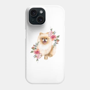 Cute Pomeranian Spitz Cream Puppy Dog Art Phone Case