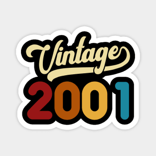 2001 Vintage Gift 19th Birthday Retro Style Magnet