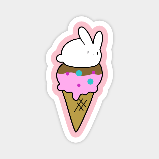 Bunny Icecream Cone Magnet by saradaboru
