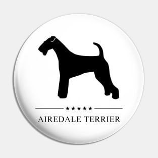 Airedale Terrier Black Silhouette Pin