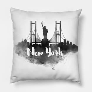 New York watercolor Pillow