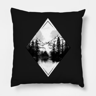 diamond pattern mountain Pillow