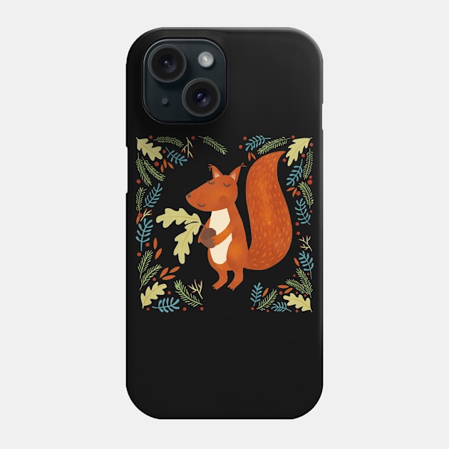 Squirrel with Acorn Phone Case by NicSquirrell