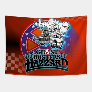 Ghostbusters of Hazzard (Poster) red white wide Tapestry