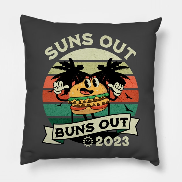 Suns Out Buns Out Pillow by RuthlessMasculinity