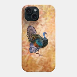 Ocellated Turkey in Autumn Leaves Phone Case