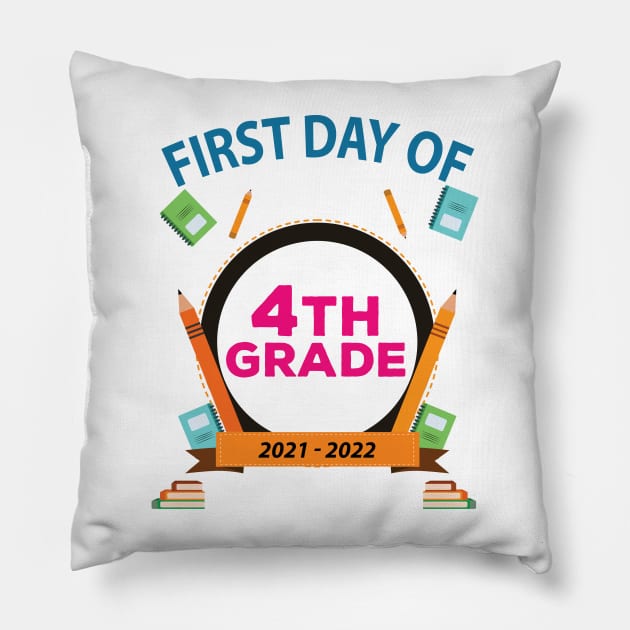 First Day Of 4Th Grade Pillow by bougieFire