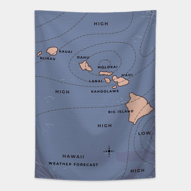 Hawaii weather map Tapestry by nickemporium1