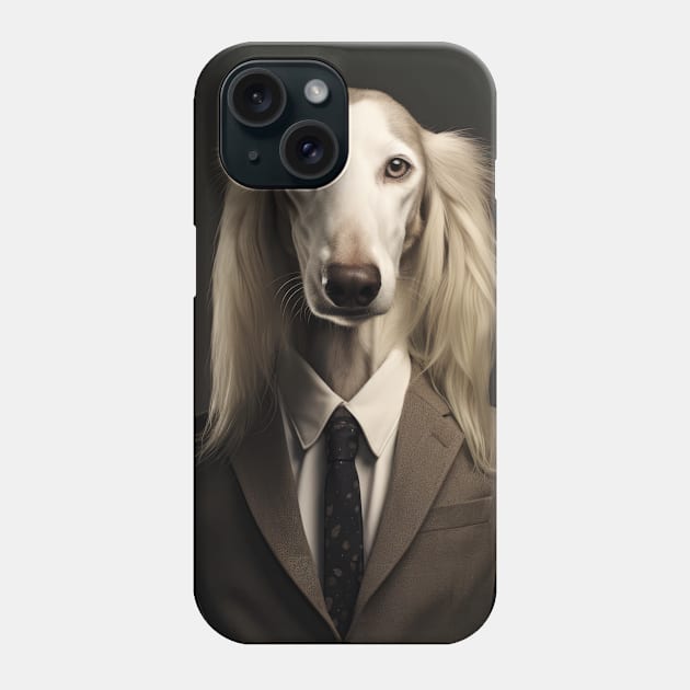 Saluki Dog in Suit Phone Case by Merchgard