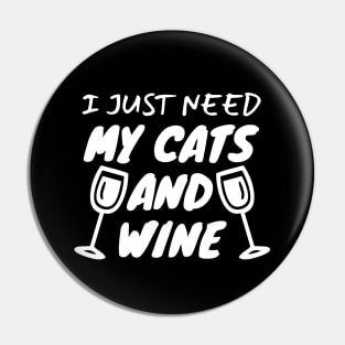 Cats And Wine Pin