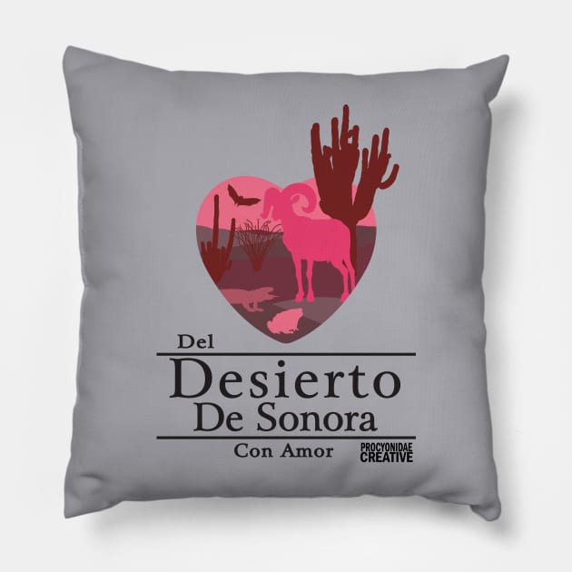 Del Desierto de Sonora Con Amor II Pillow by ProcyonidaeCreative