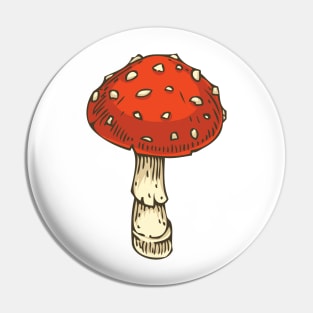 Red Amanita. Fly Agaric Mushroom Pin