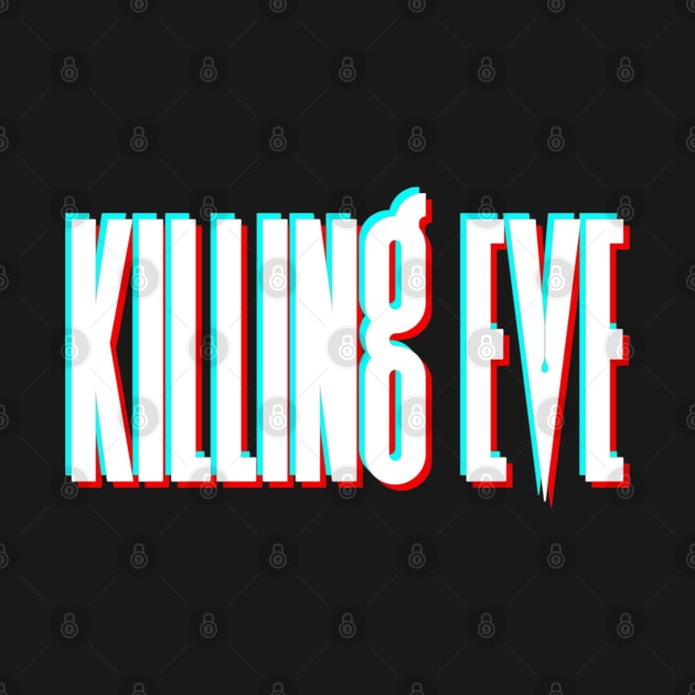 Killing Eve Retro Blur Logo - White by VikingElf