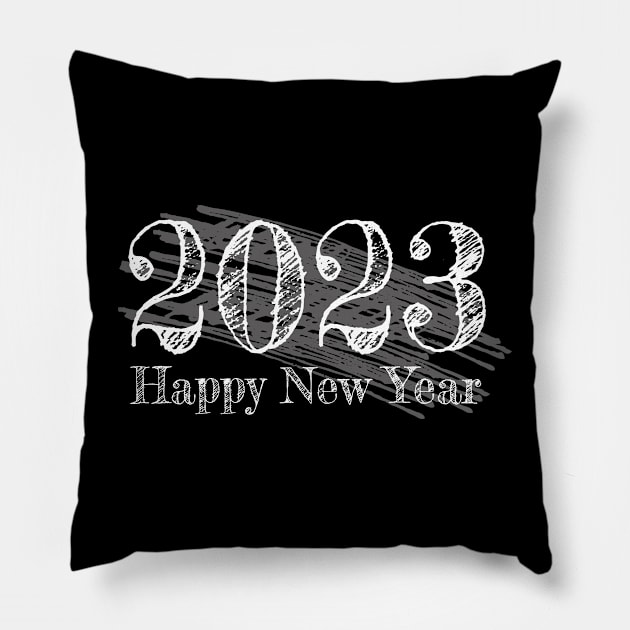 HAPPY NEW YEAR 2023 Pillow by ONCOMBALI