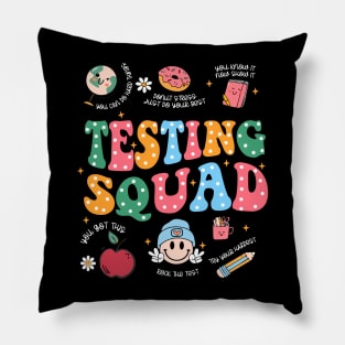 Retro Testing Squad, Teacher Test Day, Motivational, Last Day Of School Pillow